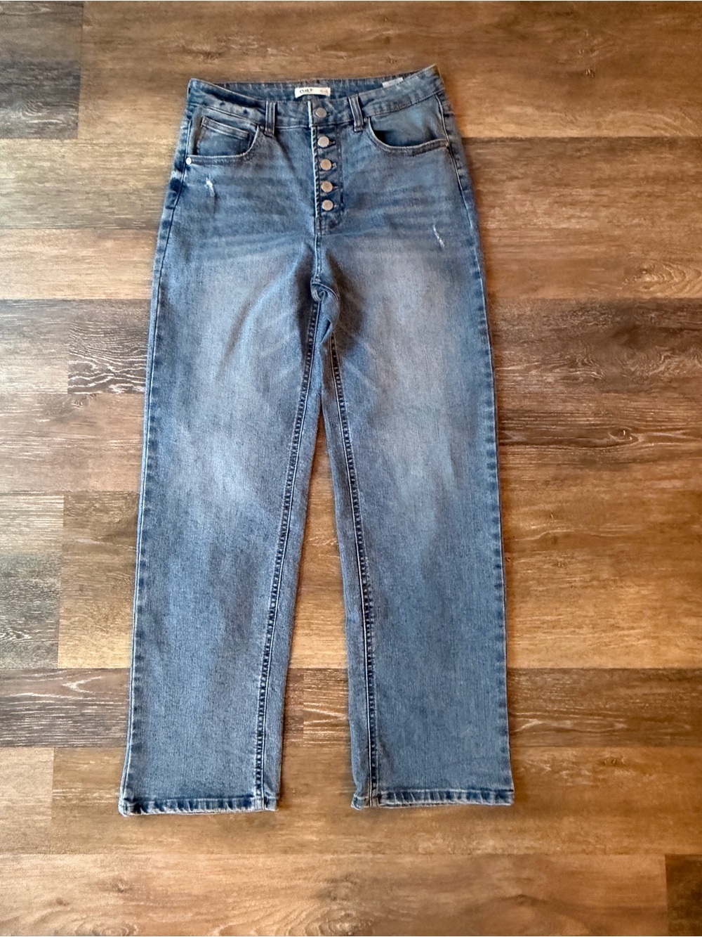 Oat New York High-Rise Straight Leg Jeans - Medium Wash Blue